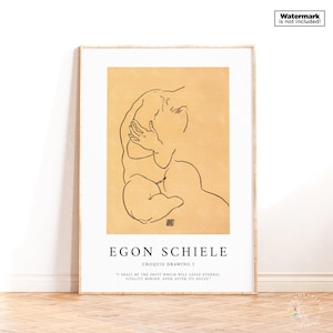 Stampa di Egon Schiele - Stampa d'arte Schiele Poster della mostra Schiele Wall Art Idea regalo per l'inaugurazione della casa