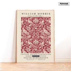 William Morris Kaninchen und Fasanen Druck, William Morris, Blumenwanddekor, Vintage Botanischer Druck, Jugendstil Plakat, Wohndekor