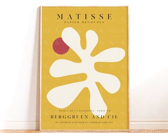 Henri Matisse Print, Matisse Pepier Découpe, Matisse Wall Art, Modern Art Print, Exhibition Poster, Matisse Yellow Cut Out, One Line Drawing
