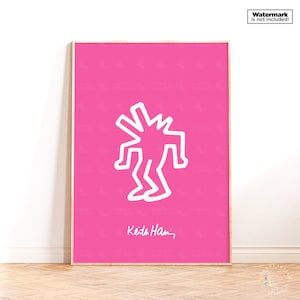 Keith Haring Print Poster de l'exposition rose, impression d'art mural