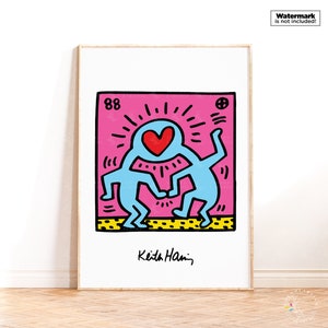 Keith Haring Poster, Keith Haring Love, Keith Haring Art Poster, Pop Art Print, Keith Haring Print, Wall Decor, Contemporary Art Print