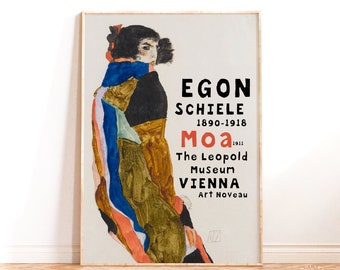 Egon Schiele Print, Moa Fine Art Print Schiele Exhibition Poster Schiele Wall Art Housewarming Gift Idea