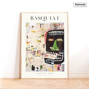 Jean Michel Basquiat Glenn Ausstellungsplakat, modernes Wanddekor, abstrakte Kunst