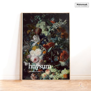 Natura morta con fiori e frutta Poster di Jan van Huysum, stampa artistica Flower Power, decorazione da parete per la casa moderna, arte olandese, dipinti famosi
