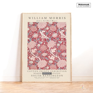 Mostra botanica, stampa William Morris, set da parete della galleria, stampa William Morris Compton, download digitale del poster artistico del mercato dei fiori