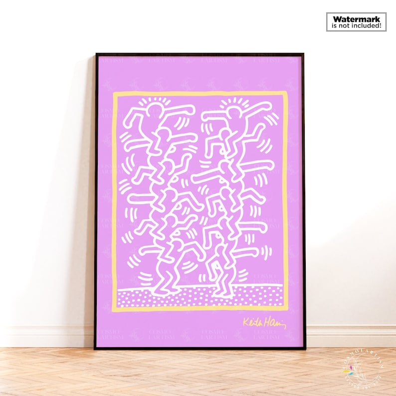 Pôster da exposição Pinky, de Keith Haring, para decoração de parede. imagem 2