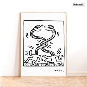 Keith Haring Snake Poster, Keith Haring Love, Keith Haring Art Poster, Pop Art Print, Keith Haring Print, Wall Decor, Contemporary Art Print