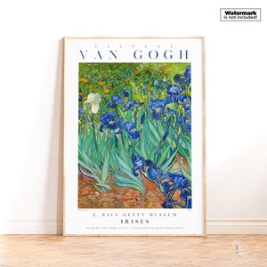 Poster della mostra Van Gogh Irises, stampa del mercato dei fiori, regali d'arte con stampa digitale, decorazione moderna della parete della casa