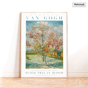 Manifesto della mostra Van Gogh Peach Tree in Bloom, stampa del mercato dei fiori, regali d'arte con stampa digitale, decorazioni da parete per la casa moderna, stampa di Van Gogh