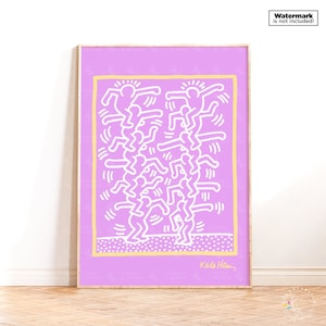 Keith Haring imprimir cartel de la exposición Pinky, impresión de arte de pared