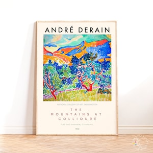 Poster della mostra Andre Derain, Le montagne a Collioure, Arte murale del museo, Stampa d'arte moderna, Stampa fauvismo, Pittura francese, Citazione dell'artista