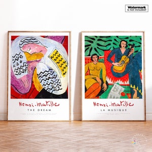 Matisse Print Set of 2, Matisse Print, Matisse Gallery Wall Set, Matisse Exhibition Poster, Museum Poster, Mid Century Modern Wall Art