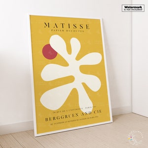 Henri Matisse Print, Matisse Pepier Découpe, Matisse Wall Art, Modern Art Print, Exhibition Poster, Matisse Yellow Cut Out, One Line Drawing image 5