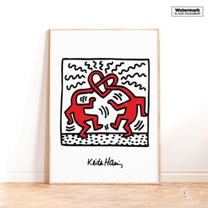 Keith Haring, Keith Haring Love, Pop Art Print, Keith Haring Print, Contemporary Art Print, Wall Decor