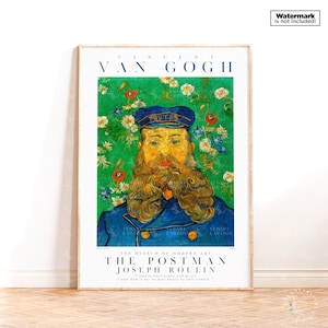 Poster della mostra di Van Gogh Il postino, stampa d'arte di Joseph Roulin, decorazione moderna della parete della casa, stampa di Van Gogh