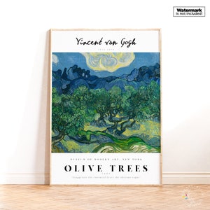 Poster della mostra sugli ulivi di Van Gogh, stampa del mercato dei fiori, regali d'arte con stampa digitale, decorazione moderna della parete della casa, stampa di Van Gogh