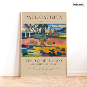 Poster della mostra Il giorno del Dio Paul Gauguin - Stampa d'arte tahitiana per decorazioni murali e idee regalo per musei