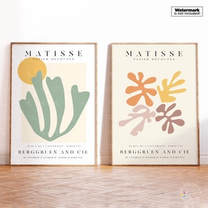 Matisse Print Set of 2, Matisse Print, Matisse Gallery Wall Set, Matisse Cut Outs Print, Exhibition Poster, Mid Century Wall Art