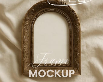 Arch Frame Mockup, Vintage Arch Wall Art, Antique Neutral Frame PSD, European Style Decor, Digital Download