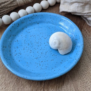 Small Blue Plate - Dish - Handmade Pottery - Appetizer Plate - Ring Dish - Home Decor - Trinket Dish