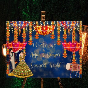 Sangeet Welcome Sign, Indian Sangeet Décor, Indian Sangeet Signs as Sangeet Poster, Indian Wedding Sign, Sangeet welcome sign download