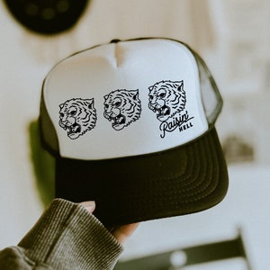 Raisin&#39; Hell Trucker Hat, Country Concert Hat, Vintage Style Snapback Cap, Retro Cool Streetwear Accessory, Trendy Grunge Hat