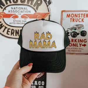 Rad Mama Trucker Hat, Edgy Mom Cap, Cool Mom Snapback, Mother's Day Gift, Badass Mom Hat