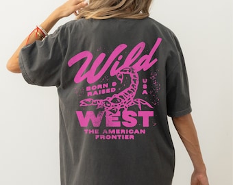 Wild West Graphic Tee, Trendy Aesthetic Cowgirl Vintage Inspired Western Tee, Oversized Country Concert Tshirt, Rodeo Shirt