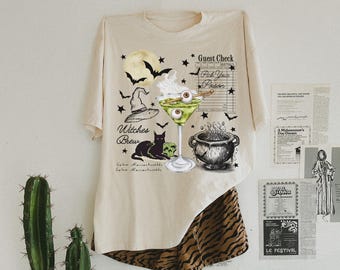 Witches Brew Halloween Tee: Vintage Salem Witch Graphic Shirt