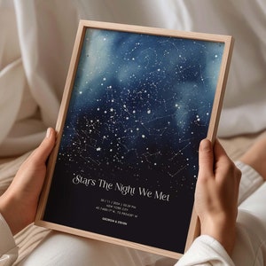 Regalo personalizado de mapa estelar: Impresión de cielo nocturno, regalos de aniversario (descarga digital)