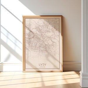 Mapa de Lviv, Mapa de Lviv Ucrânia, Lviv para impressão, Pôster de terracota Lviv, Pôster de mapa Boho, Mapa da Ucrânia, Arte de Lviv, Pôster da cidade de Lviv, Львів Україна