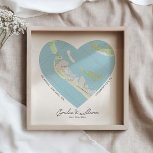 Herz Karte Geschenk für Paar, Landkarte Verlobung, Neu verlobt Geschenk, Hochzeitstag Geschenk, Papier Hochzeit Jahrestag Digital Download