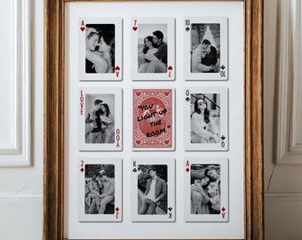 Editable Canva Template Playing Card Photo Collage, Gift for Boyfriend (Digital Download)