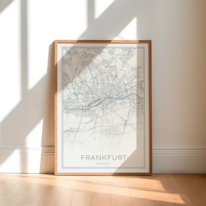 Mapa de Frankfurt, Impresión de Frankfurt, Cartel boho de Frankfurt, Minimalismo Impresión de mapas de Frankfurt, Arte de la pared de Frankfurt Alemania, Frankfurt am Main Karte