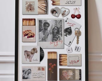 Custom Matchbox Art Template | DIY Canva Matchbook Poster | Anniversary Gift for Boyfriend  (Digital Download)