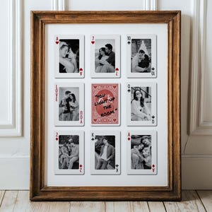 Plantilla editable de Canva: Collage de fotos de naipes, regalo para tu novio (descarga digital) imagen 1