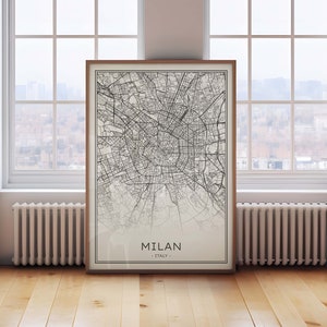 Impressão do mapa de Milão, pôster de Milão, mapa da Lombardia Itália, mapa da cidade de Milão para impressão, mapa de Milão em preto e branco, mapa de Milão Itália, Milão Itália