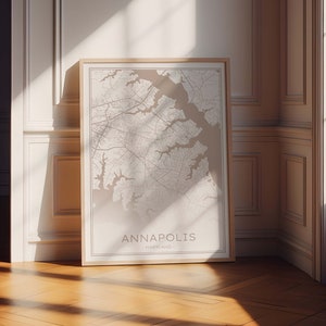 Annapolis Karte Print, Annapolis Maryland Print, Annapolis Download Karte, druckbare Annapolis Karte, Beige Annapolis Karte, Neutral Annapolis Print