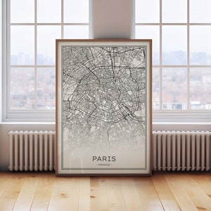 Paris Karte, Paris Übersichtskarte, Paris Frankreich Druck, Download Paris Kunst, druckbare Paris Karte, Paris Stadt Karte, schwarz und weiß Paris Karte
