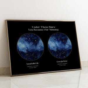Carte des étoiles cadeau pour maman, cadeau pour grand-mère, téléchargement numérique, cadeau d'anniversaire pour maman, cadeau d'anniversaire pour les parents, carte des étoiles personnalisée pour maman