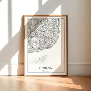 Download do mapa de Lisboa, mapa da cidade de Lisboa, mapa para impressão de Lisboa, impressão em preto e branco de Lisboa, mapa de Lisboa Portugal, minimalismo arte de Lisboa