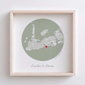 Custom Engagement Location Map Print, Engaged Couple Gifts (Digital Download)