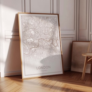Mapa de Londres, Impresión de Londres, Cartel de Londres, Mapa de calles imprimible de Londres, Mapa de Londres beige, Arte pastel de Londres, Arte de la pared de Londres de Inglaterra