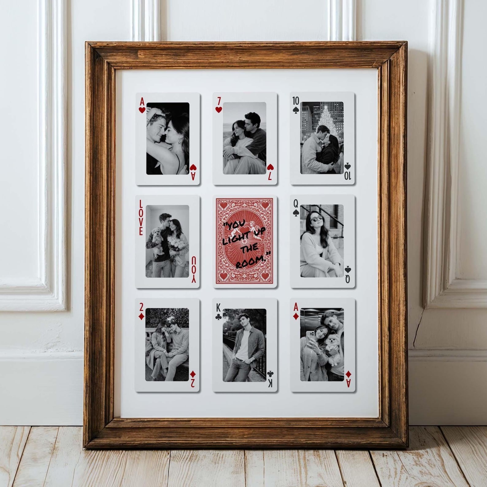 Editable Canva Template Playing Card Photo Collage, Gift for Boyfriend