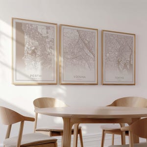 3 aangepaste stadskaarten, drie stadskaarten set, aangepaste stratenkaarten, elke stadskaart afdrukken, pastelkleurige afdrukbare kaartposter, gepersonaliseerde kaartposter
