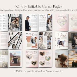 Plantilla de revista para parejas, regalo de aniversario DIY para él (editable en Canva) imagen 3