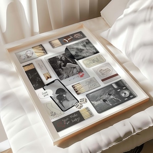 Póster personalizado de caja de cerillas, plantilla de Canva, regalo de aniversario para novio (descarga digital) imagen 13