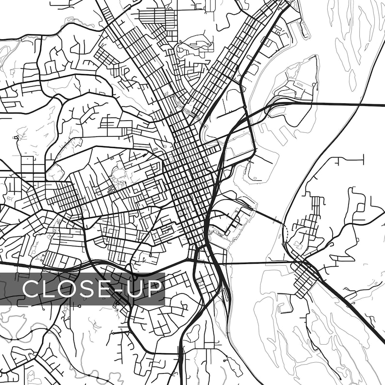 Dubuque Map Print, Dubuque Iowa Poster, Dubuque IA Map, Printable