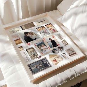 Plantilla editable de Canva para caja de cerillas, regalo DIY para él, arte mural para aniversario de novio imagen 13