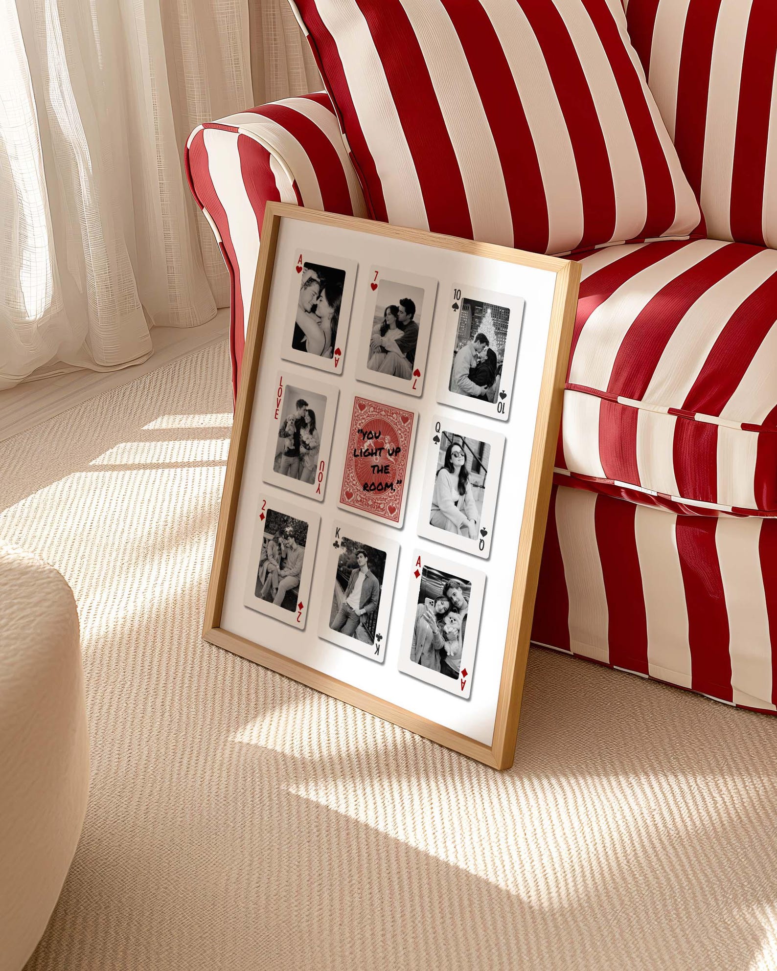 Editable Canva Template Playing Card Photo Collage, Gift for Boyfriend